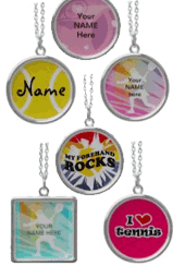 Sterling Silver Tennis Necklace with charm Pendants
